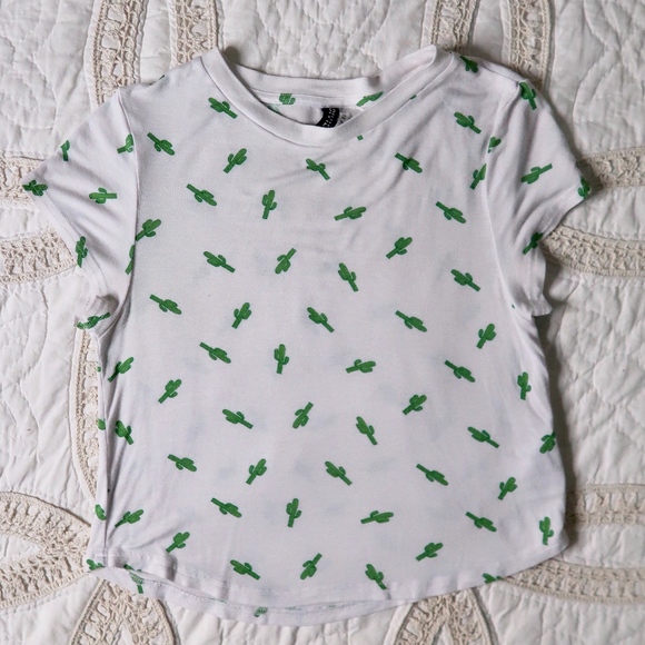 Cactus Print Cropped Tee - Picture 1 of 2